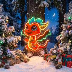 The Happy Dragon LED Neon Sign Light Pop Art