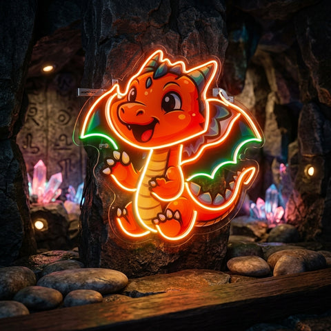 The Happy Dragon LED Neon Sign Light Pop Art