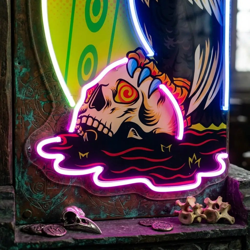 Vulture Skull LED Neon Sign Light Pop Art