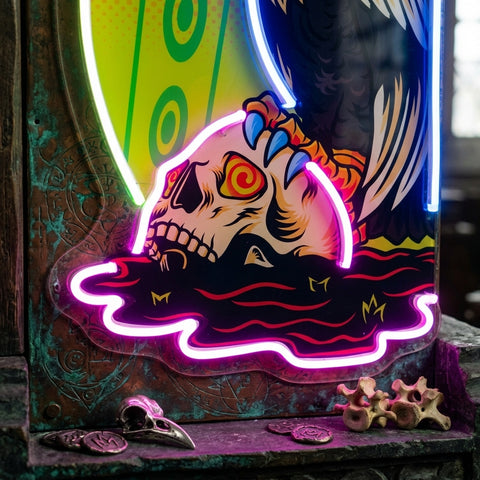 Vulture Skull LED Neon Sign Light Pop Art