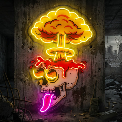 Exploded Skull LED Neon Sign Light Pop Art