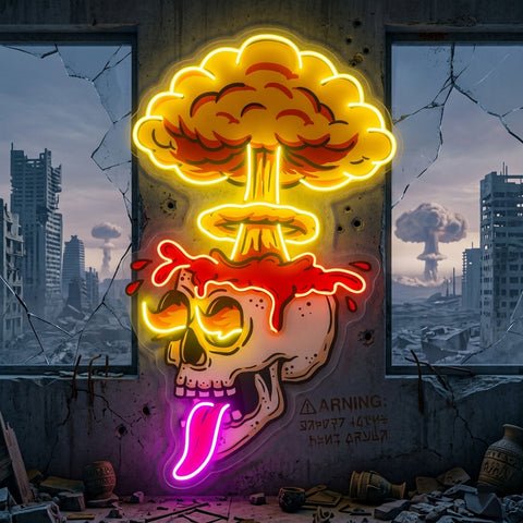 Exploded Skull LED Neon Sign Light Pop Art