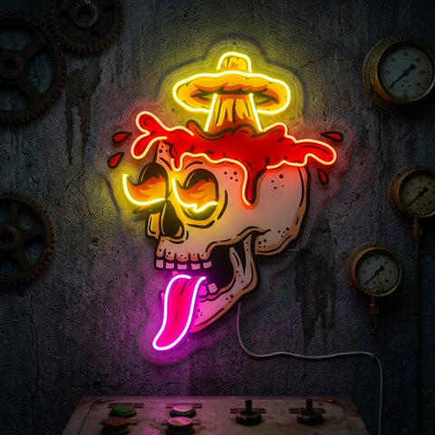 Exploded Skull LED Neon Sign Light Pop Art