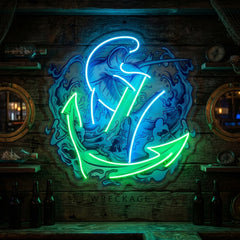 Marlin Fish with Anchor LED Neon Sign Light Pop Art