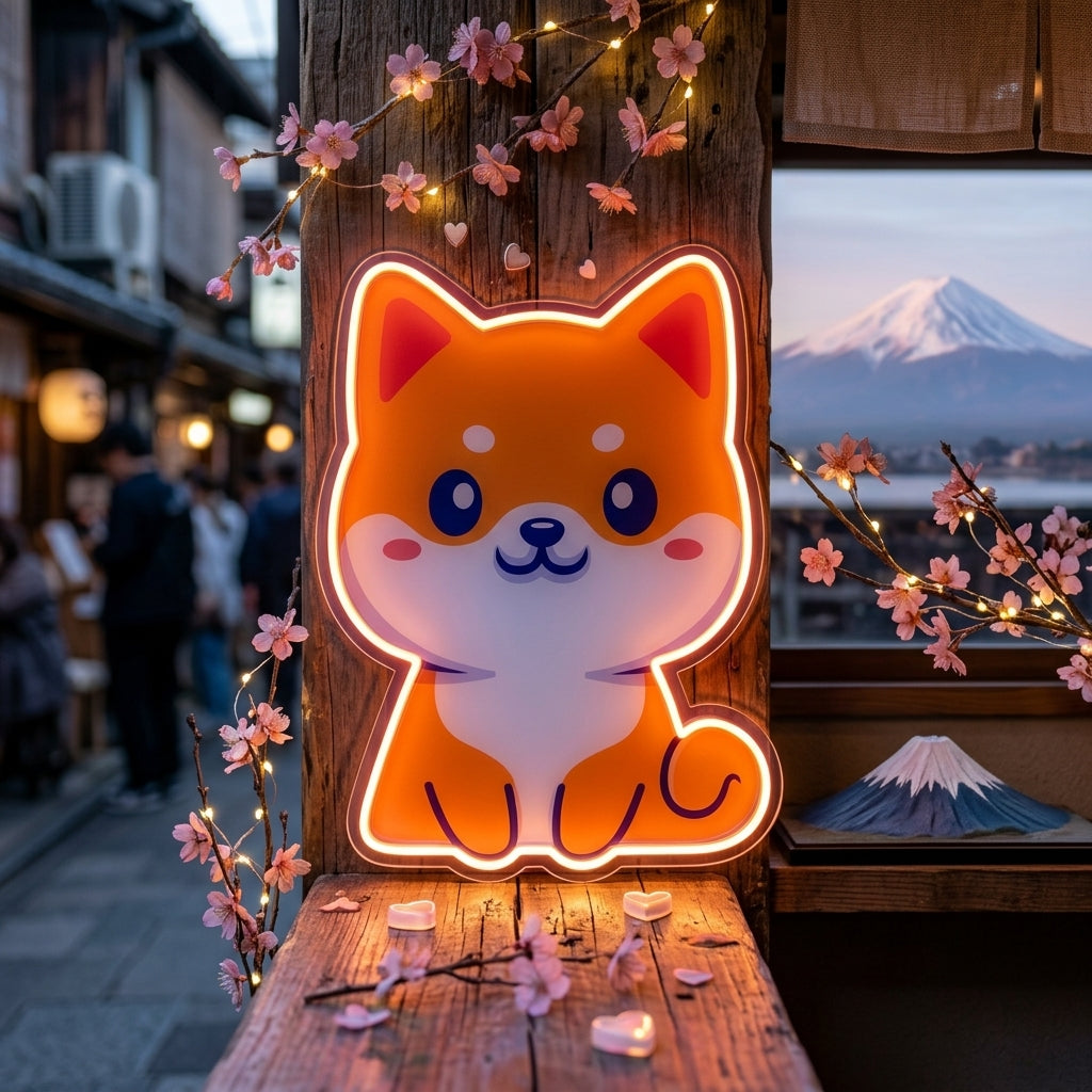 Shiba Mountain LED Neon Sign Light Pop Art