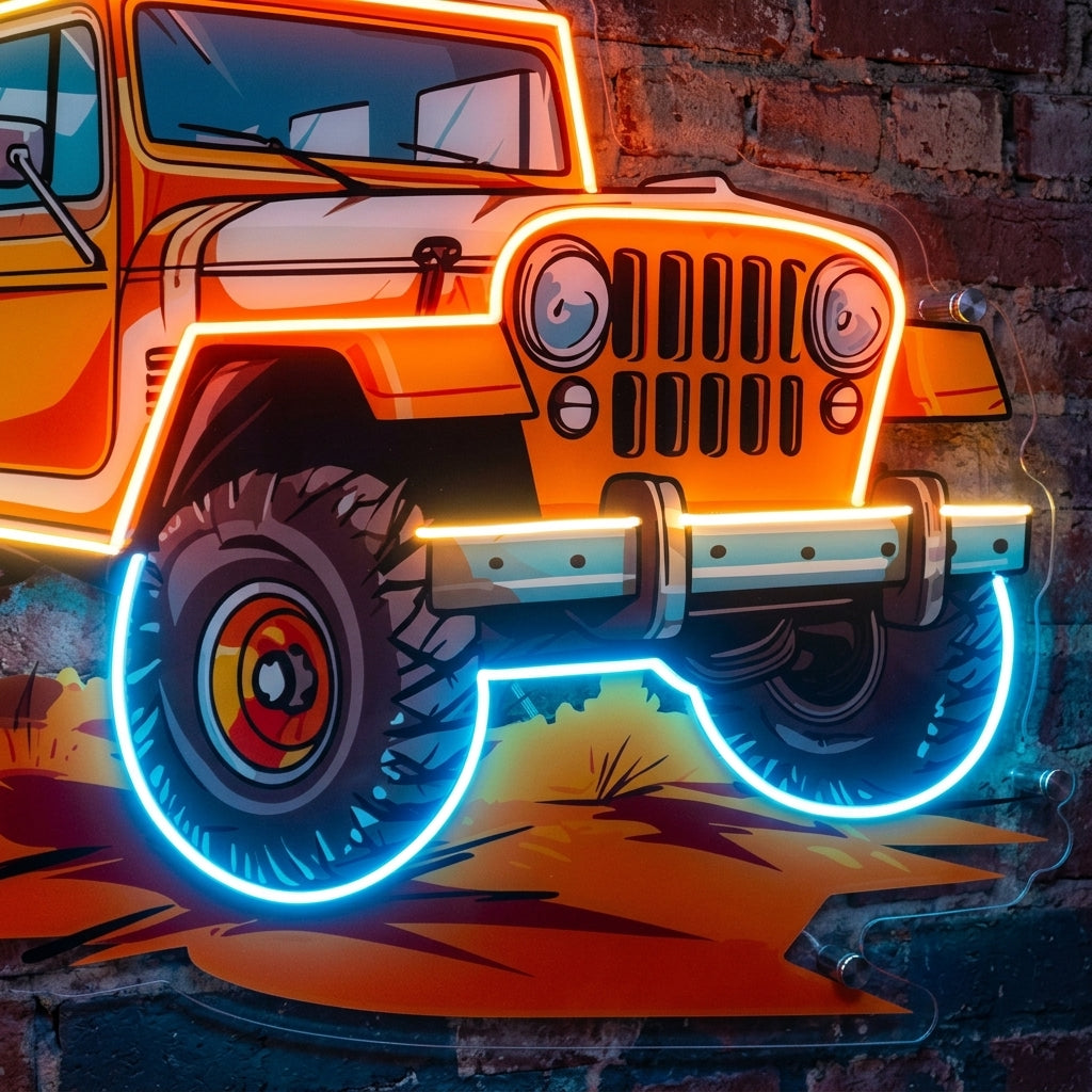 Adventure Jeep LED Neon Sign Light Pop Art