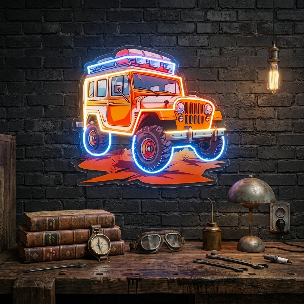 Adventure Jeep LED Neon Sign Light Pop Art