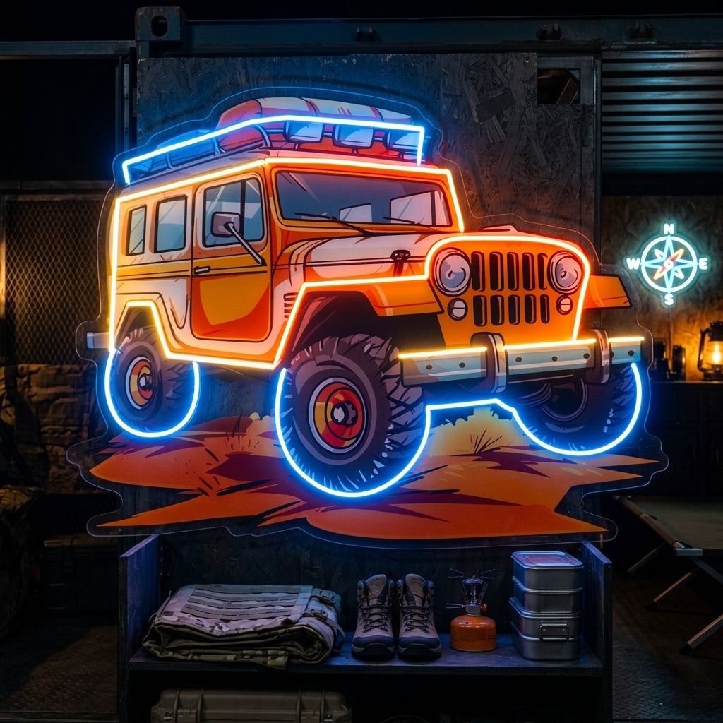 Adventure Jeep LED Neon Sign Light Pop Art