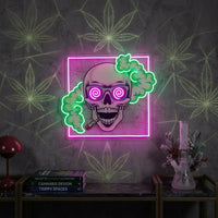 Smoking High Skull LED Neon Sign Light Pop Art