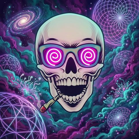 Smoking High Skull LED Neon Sign Light Pop Art