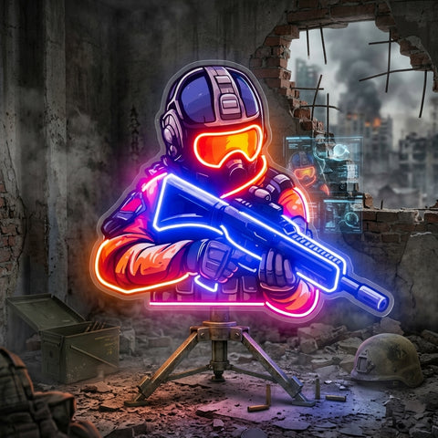 Shooting Games LED Neon Sign Light Pop Art
