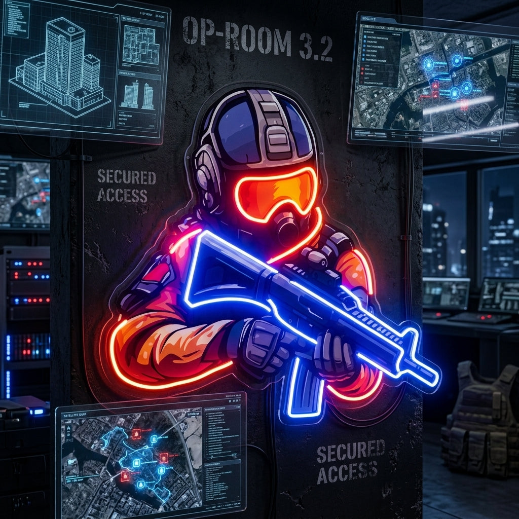 Shooting Games LED Neon Sign Light Pop Art