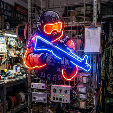 Shooting Games LED Neon Sign Light Pop Art