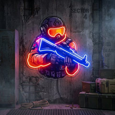 Shooting Games LED Neon Sign Light Pop Art