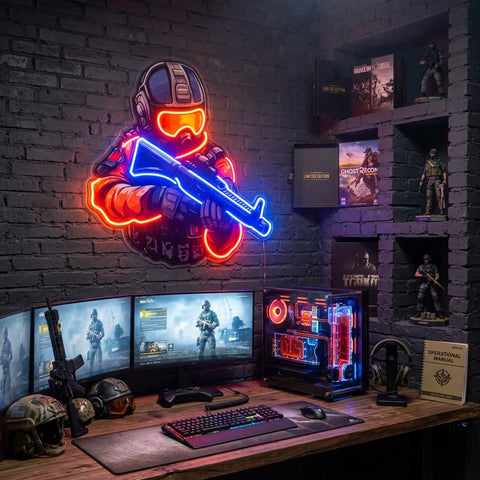Shooting Games LED Neon Sign Light Pop Art