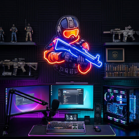 Shooting Games LED Neon Sign Light Pop Art