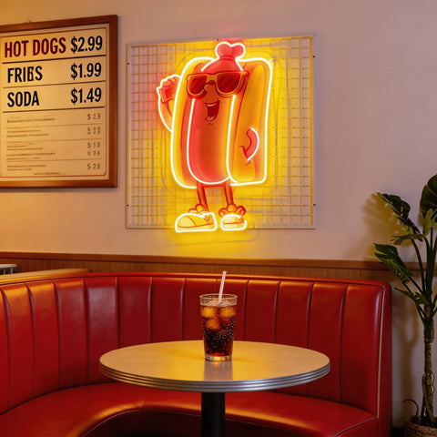 Cool Hot Dog LED Neon Sign Light Pop Art