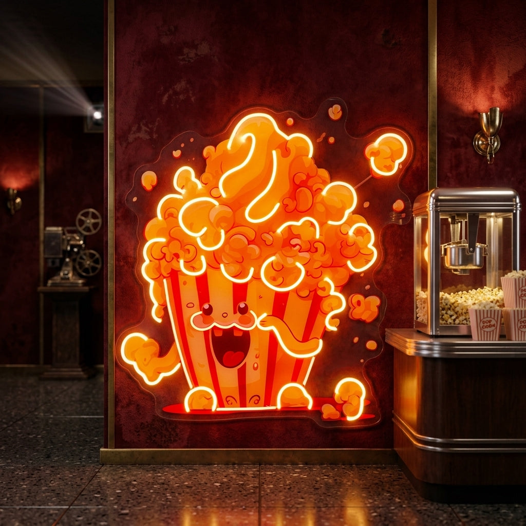 Cute Popcorn LED Neon Sign Light Pop Art