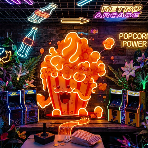 Cute Popcorn LED Neon Sign Light Pop Art