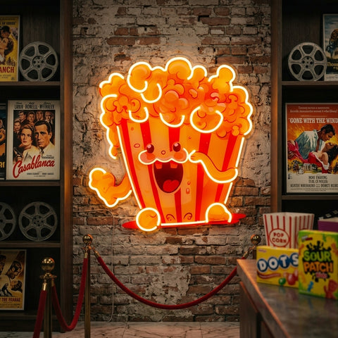 Cute Popcorn LED Neon Sign Light Pop Art