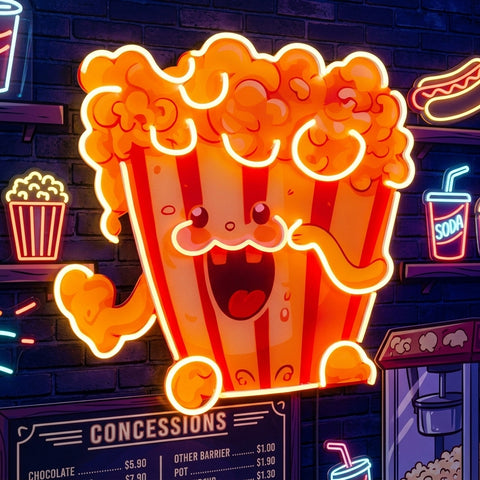 Cute Popcorn LED Neon Sign Light Pop Art