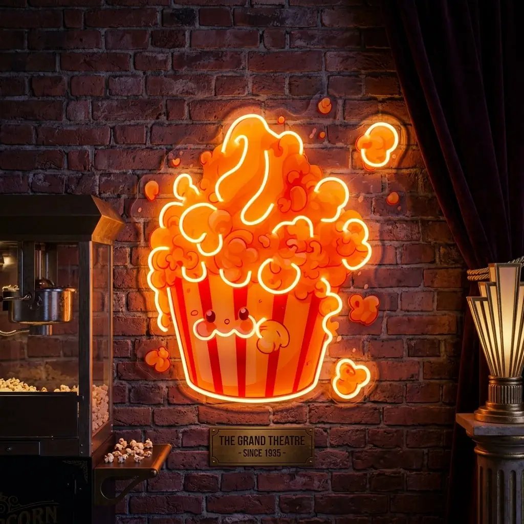 Cute Popcorn LED Neon Sign Light Pop Art