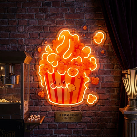 Cute Popcorn LED Neon Sign Light Pop Art