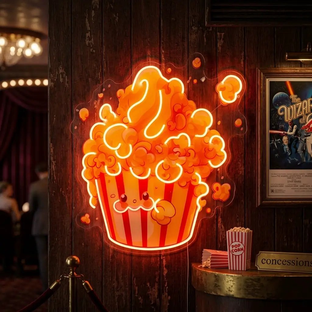 Cute Popcorn LED Neon Sign Light Pop Art