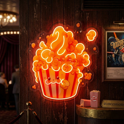 Cute Popcorn LED Neon Sign Light Pop Art