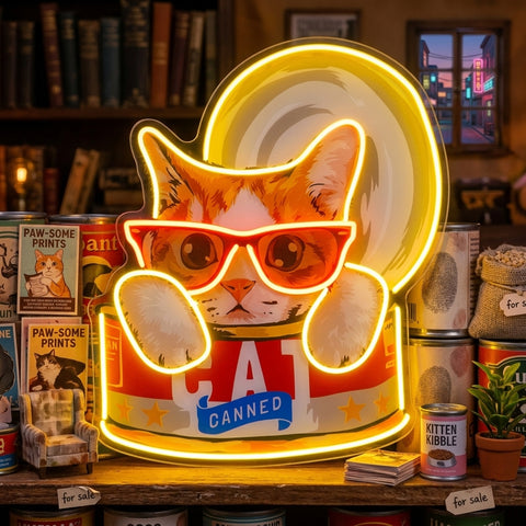 Cat Food LED Neon Sign Light Pop Art