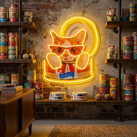 Cat Food LED Neon Sign Light Pop Art