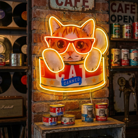 Cat Food LED Neon Sign Light Pop Art