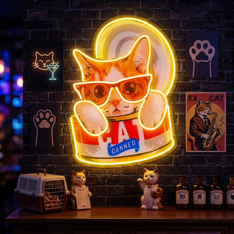 Cat Food LED Neon Sign Light Pop Art