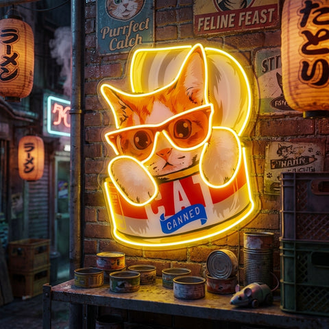 Cat Food LED Neon Sign Light Pop Art