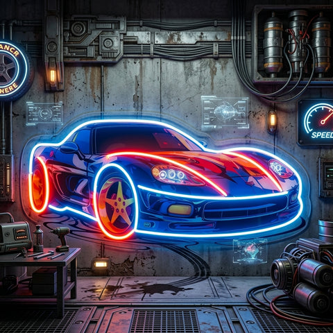 Sports Car LED Neon Sign Light Pop Art