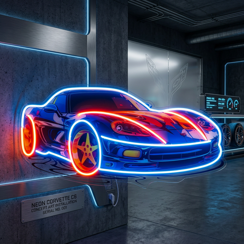 Sports Car LED Neon Sign Light Pop Art