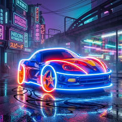 Sports Car LED Neon Sign Light Pop Art
