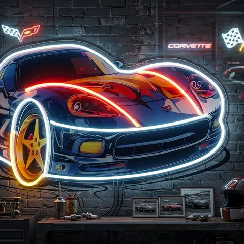 Sports Car LED Neon Sign Light Pop Art