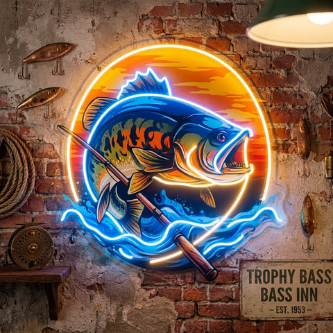 Fishing Cartoon LED Neon Sign Light Pop Art