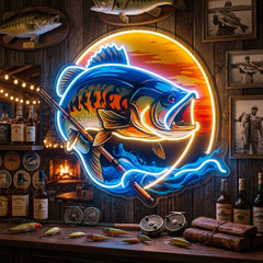 Fishing Cartoon LED Neon Sign Light Pop Art