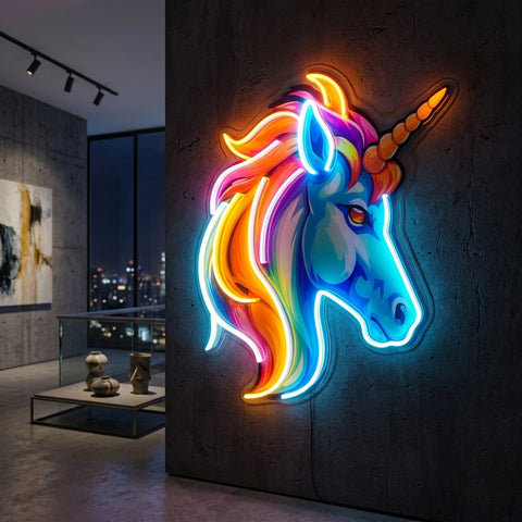 Unicorn Head LED Neon Sign Light Pop Art