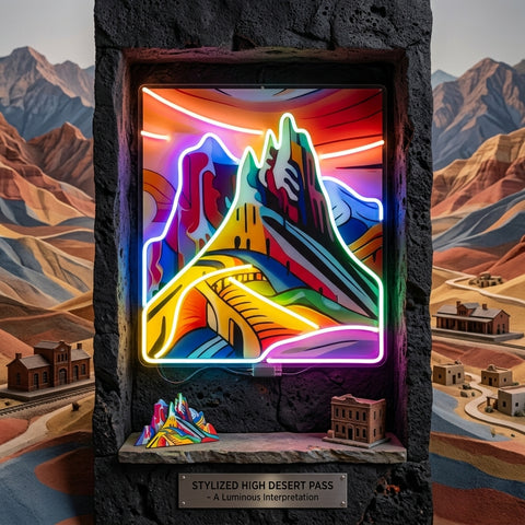 Colorful Mountainscape Abstract Art LED Neon Sign Light Pop Art