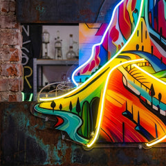 Colorful Mountainscape Abstract Art LED Neon Sign Light Pop Art