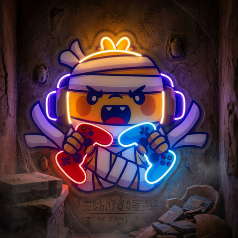 Cute Mummy Gaming LED Neon Sign Light Pop Art