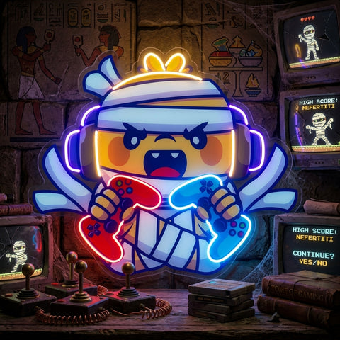 Cute Mummy Gaming LED Neon Sign Light Pop Art
