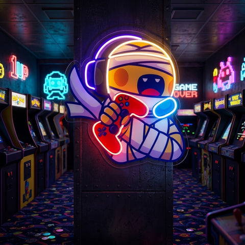 Cute Mummy Gaming LED Neon Sign Light Pop Art