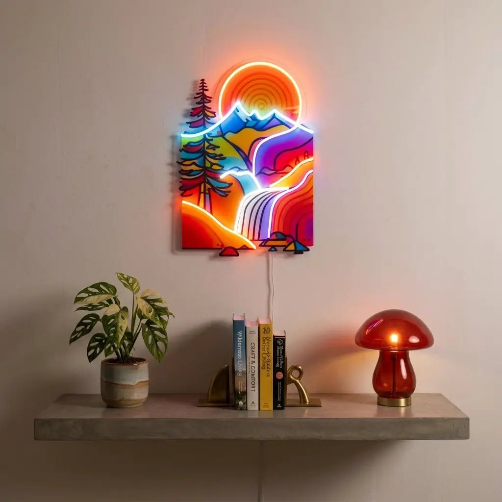 Landscape Painting In Abstract Art LED Neon Sign Light Pop Art