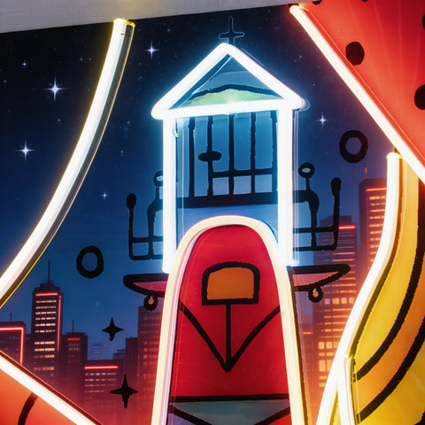 Lighthouse Painting In Abstract Art LED Neon Sign Light Pop Art