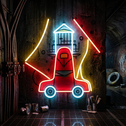 Lighthouse Painting In Abstract Art LED Neon Sign Light Pop Art
