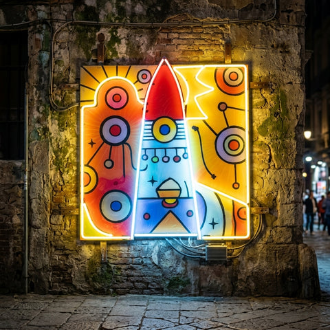 Lighthouse Painting In Abstract Art LED Neon Sign Light Pop Art